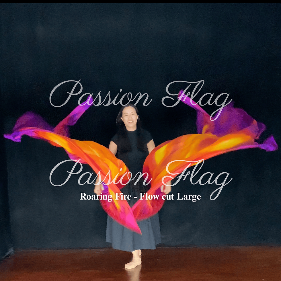 Thumbnail: Passion Flag - Roaring Fire - Hand painted silk praise and worship flags and banners Praise Dance