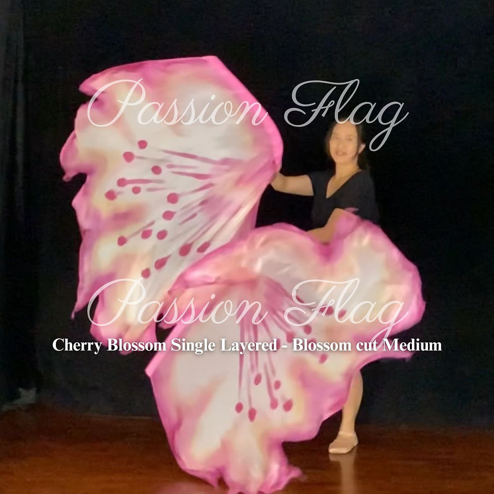 Thumbnail: Cherry Blossom - Blossom cutting single layered silk flags Passion Flag Worship Flag