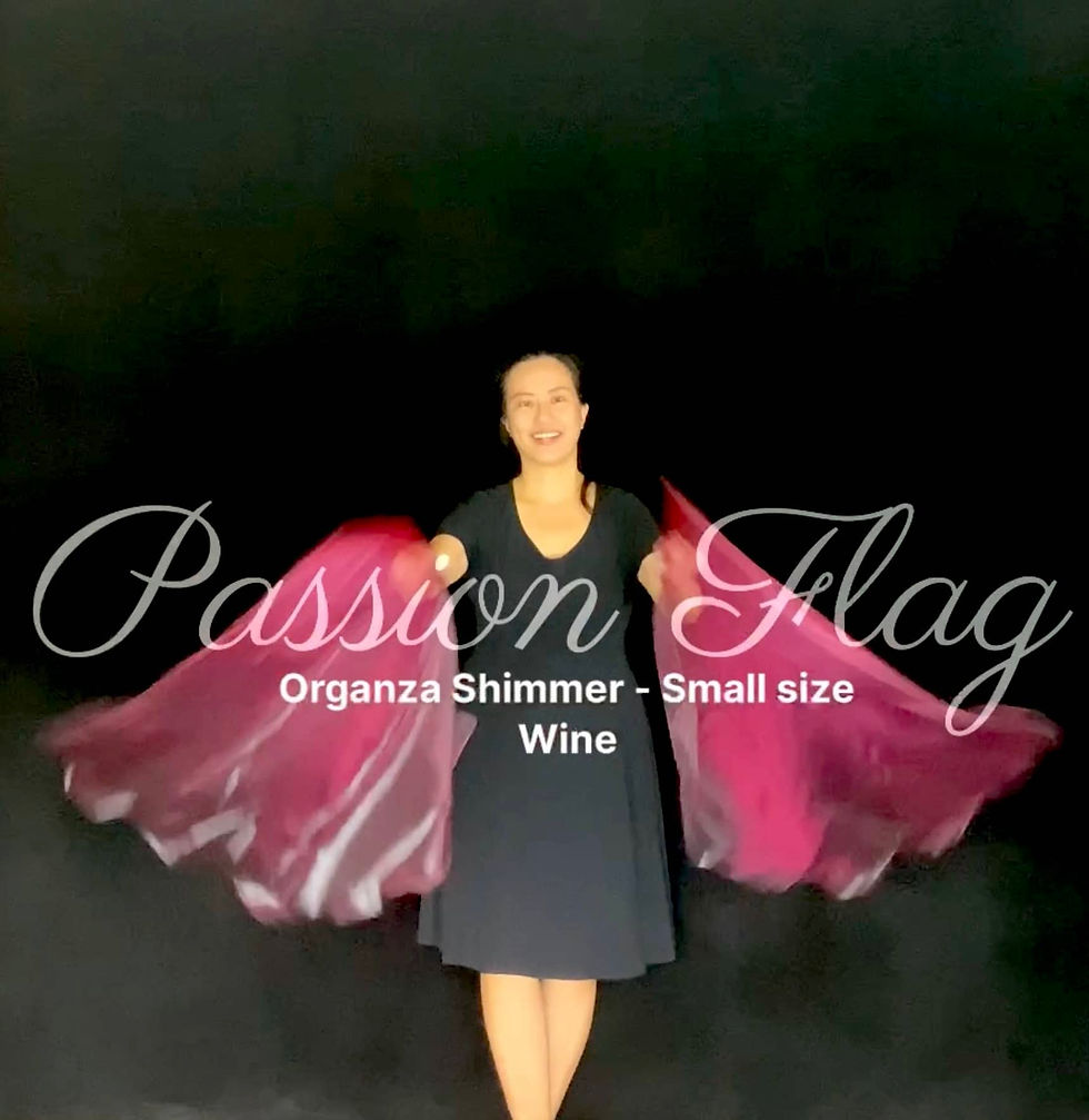 Thumbnail: Organza shimmer wine kids size small worship and praise flags petals cut small