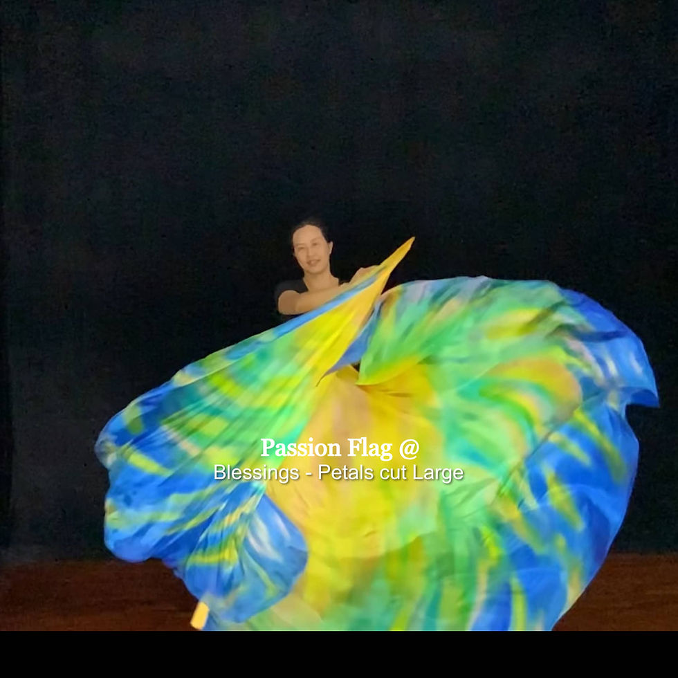 Thumbnail: Passion Flag - Blessings - Hand painted silk praise and worship flags and banners Praise Dance