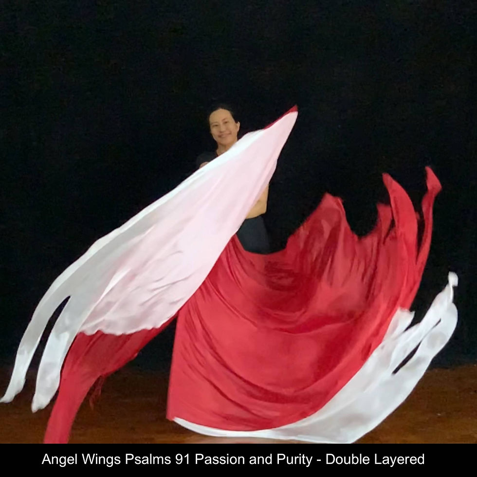 Thumbnail: Angel Wings Psalms 91 Passion and Purity Double Layered Silk Flags