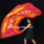 Thumbnail: Passion Flag – Yeshua Banner Flames - Hand painted silk praise and worship flags and banners Praise Dance