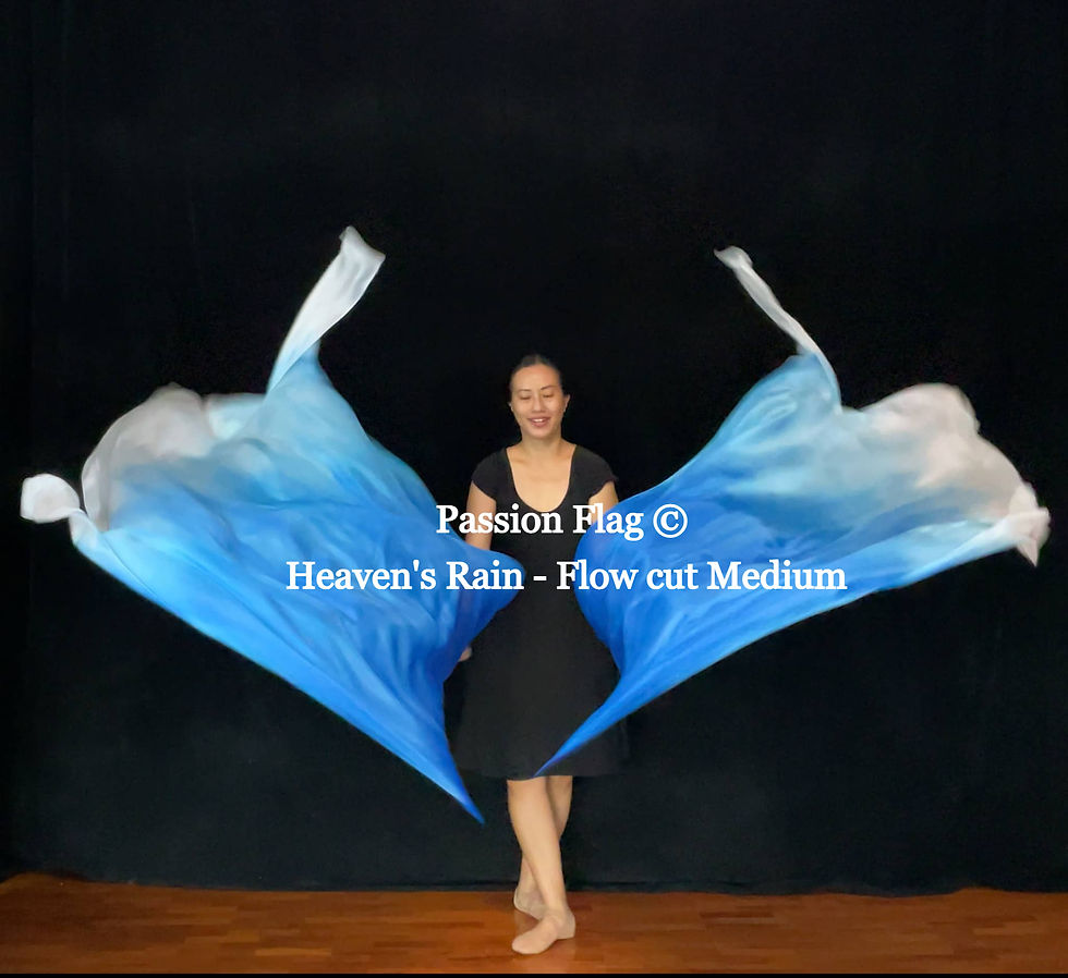 Passion Flag - Heaven's rain - Hand painted silk praise and worship flags and banners Praise Dance