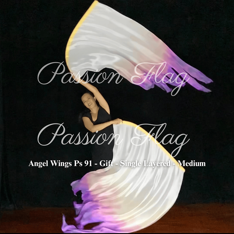 Thumbnail: Passion Flag Angel Wings Psalms 91 Gift Single Layer silk flags