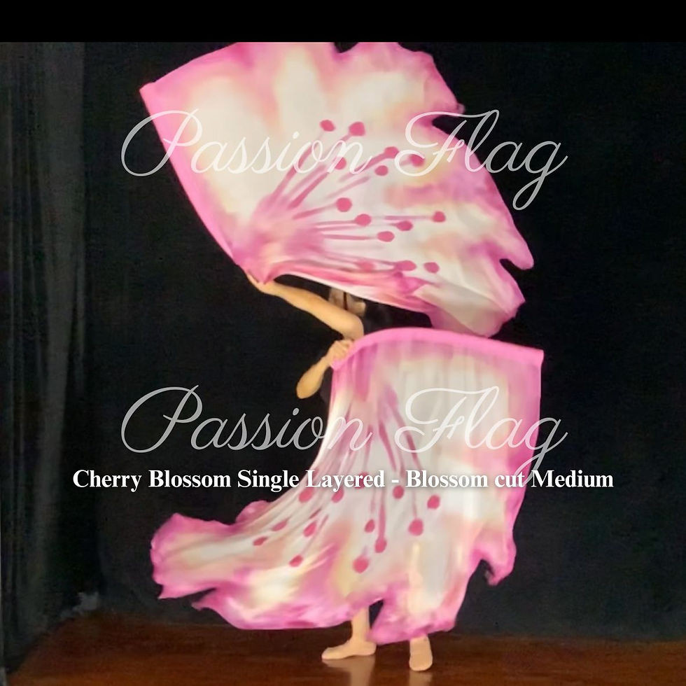 Thumbnail: Cherry Blossom - Blossom cutting single layered silk flags Passion Flag Worship Flag