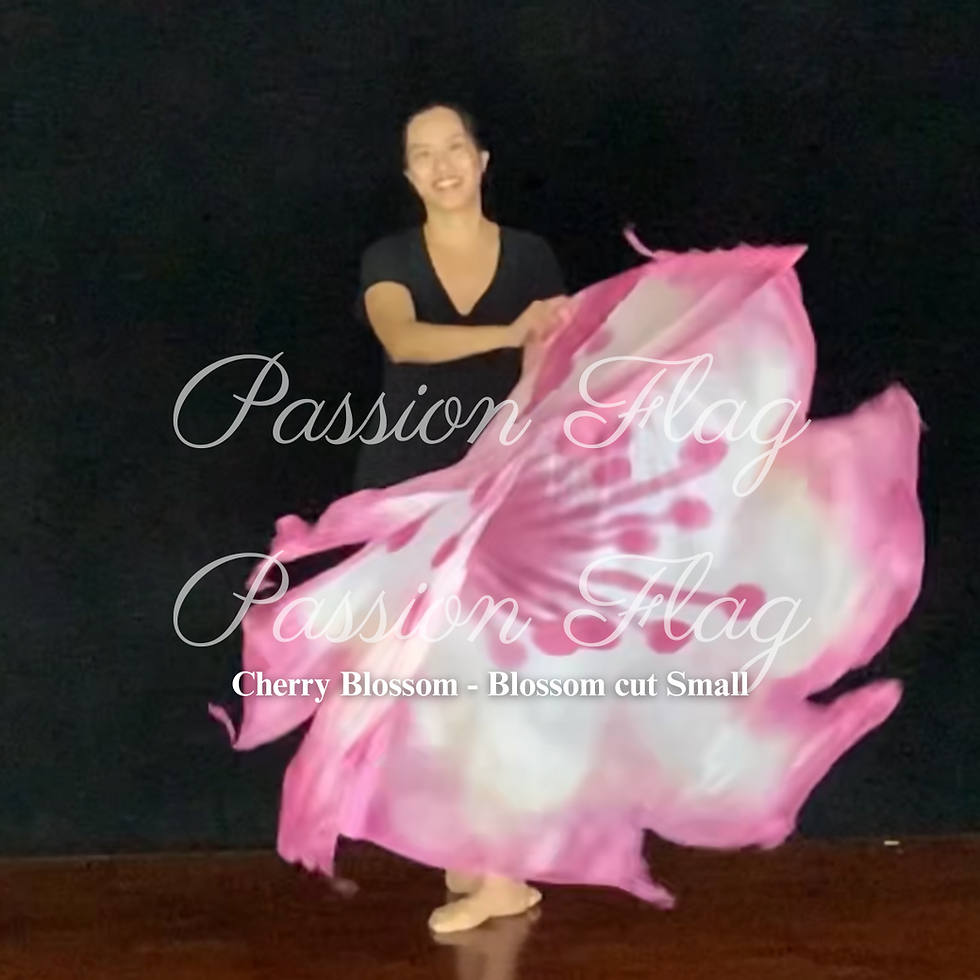 Thumbnail: Cherry Blossom - Blossom cutting single layered silk flags Passion Flag Worship Flag