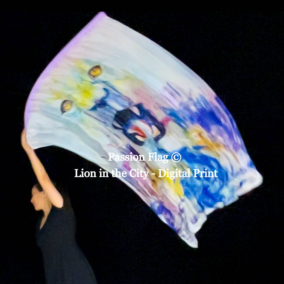 Thumbnail: Lion in the City - Prophetic Art Digital Print - Single Banner
