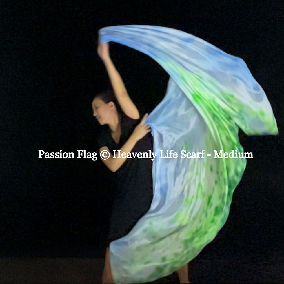 Thumbnail: Passion Flag Heavenly Life Scarf silk praise and worship flags and banners Praise Dance
