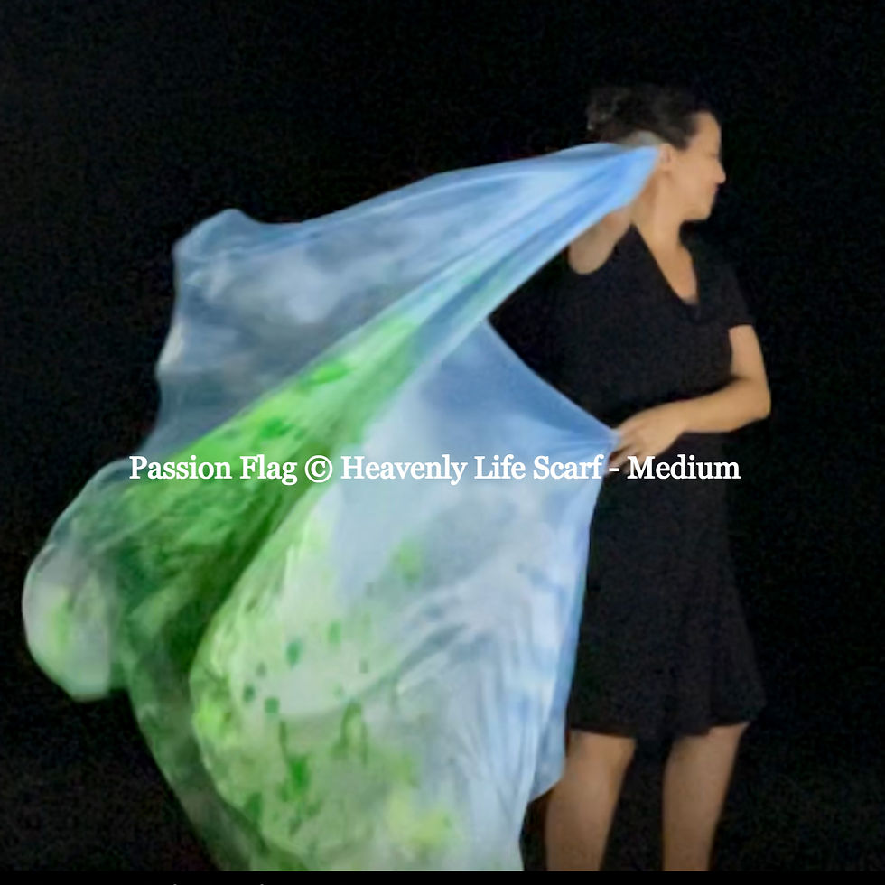 Thumbnail: Passion Flag Heavenly Life Scarf silk praise and worship flags and banners Praise Dance