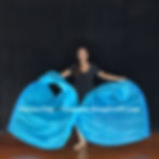 Thumbnail: Passion Flag Turquoise Silk hand dyed praise and worship flags