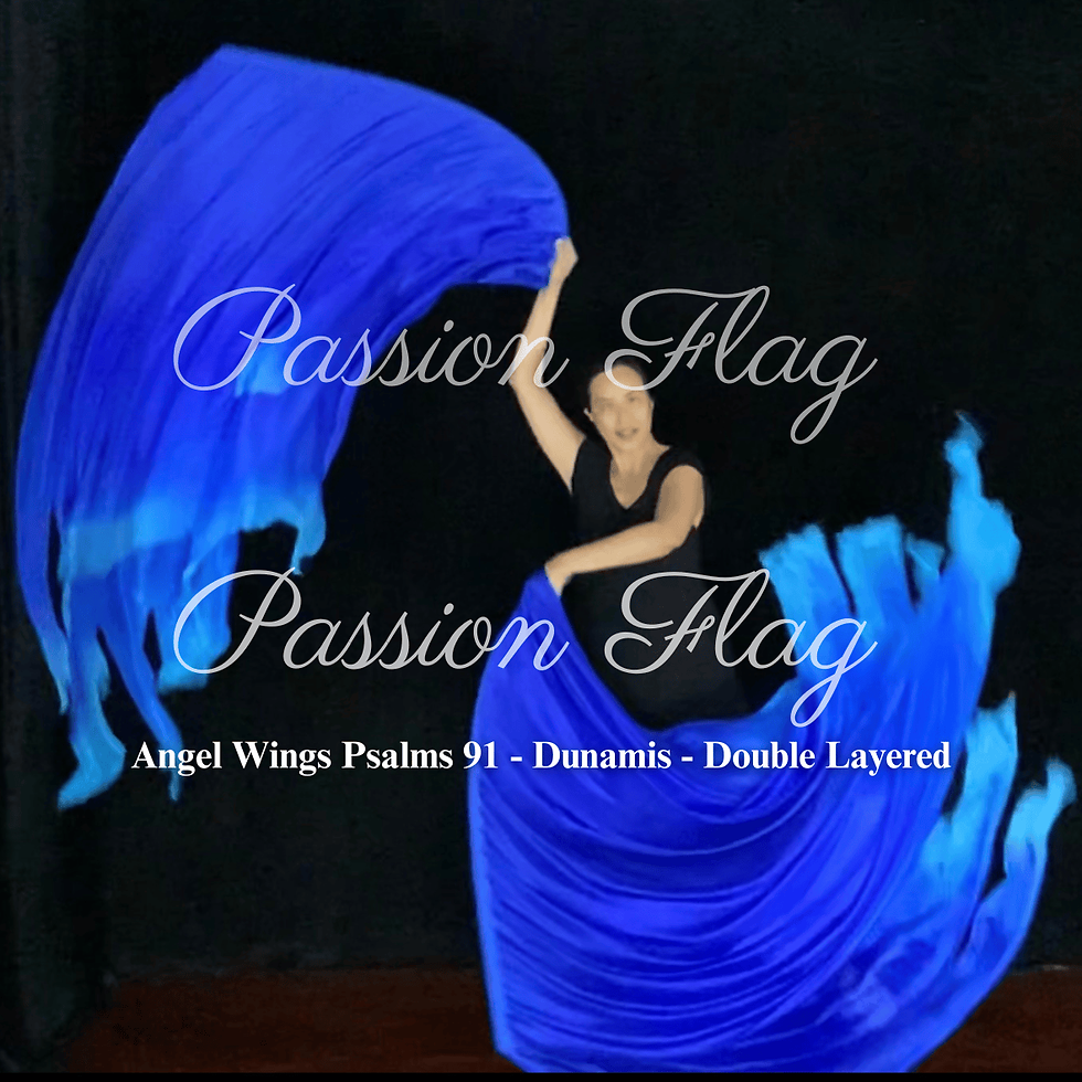 Thumbnail: Passion Flag Angel Wings Psalms 91 Heavenly Double layered silk flags
