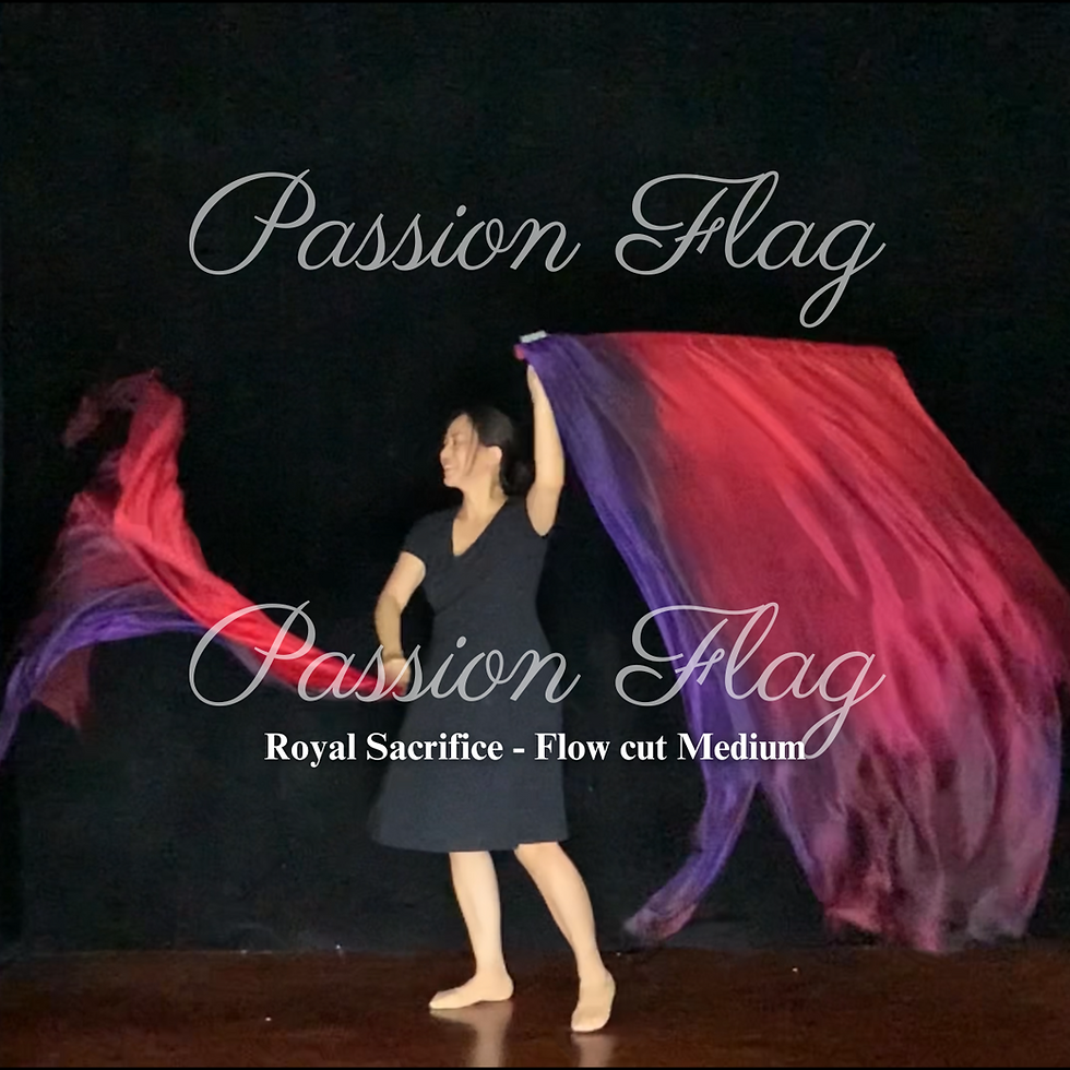 Thumbnail: Passion Flag  Royal Sacrifice Hand painted silk praise and worship flags and banners Praise Dance