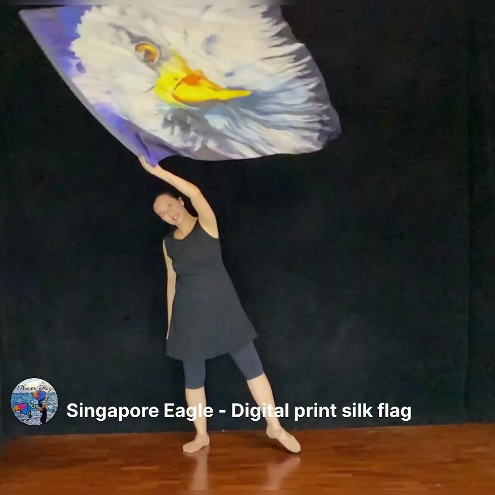 Thumbnail: Passion Flag Praise and Worship Dance Flag Sing Eagle flags Grace Bailey Artist collaboration Digital Print on Silk