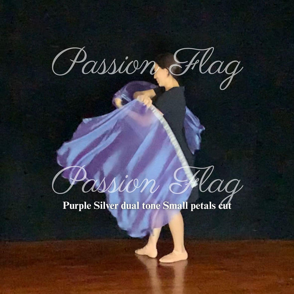 Thumbnail: Passion Flag Organza Purple Silver Dual tone flags