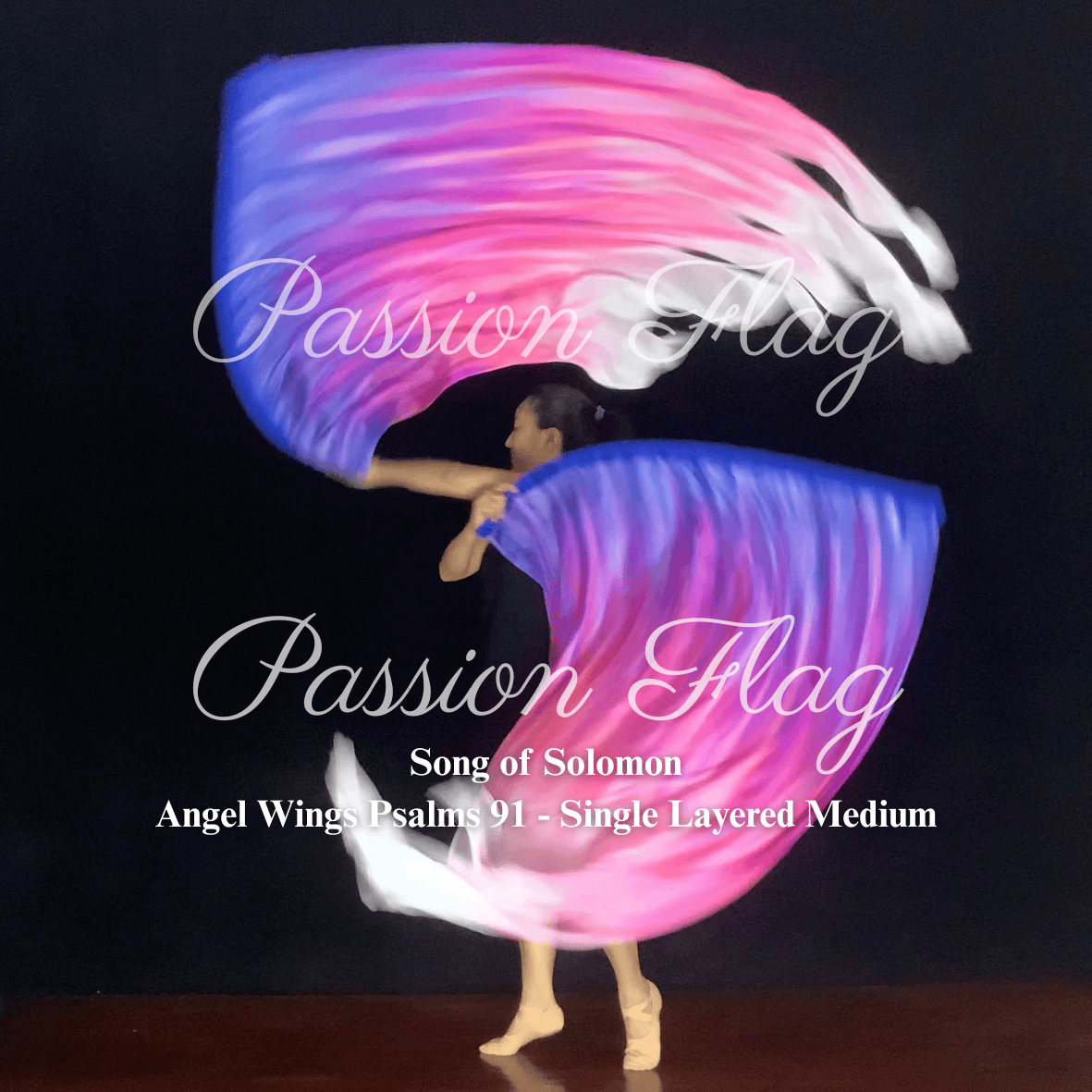 Passion Flag Angel Wings Psalms 91 Song of Solomon Single Layer silk flags