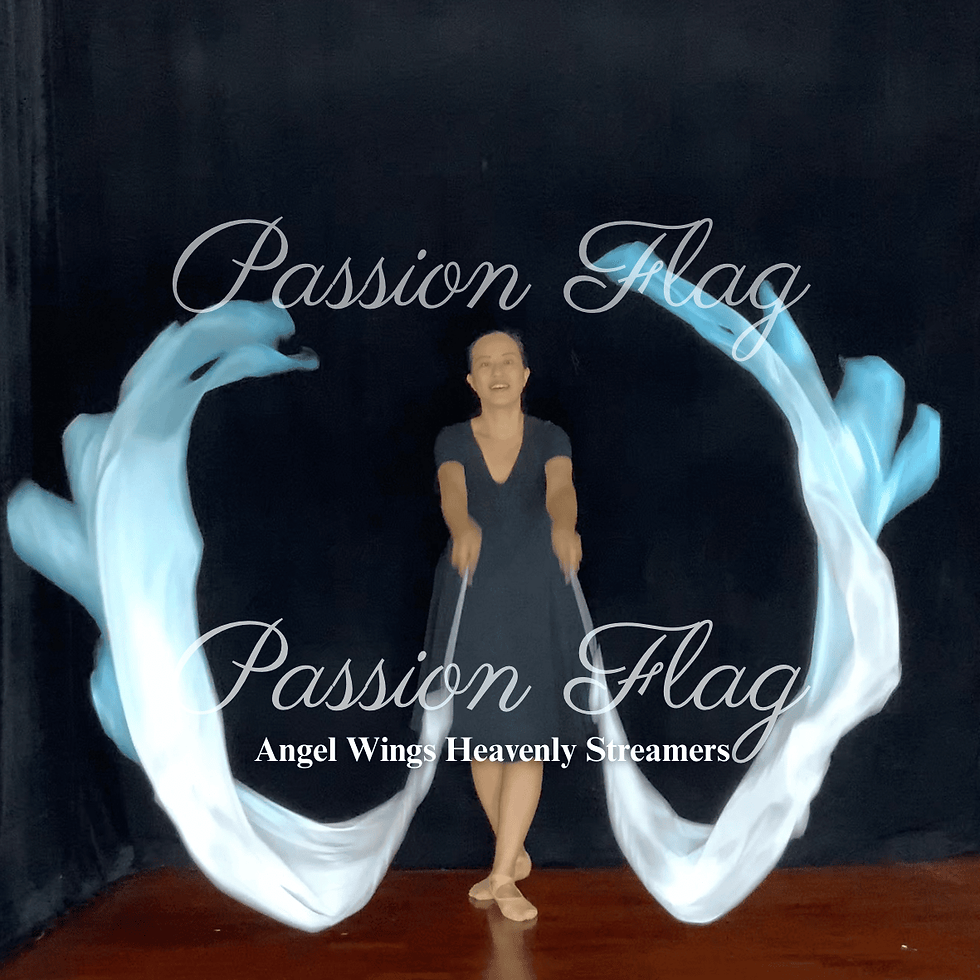 Thumbnail: Passion Flag - Angel Wings Heavenly - Single Layered Silk Hand dyed streamers worship dance praise dance flags and banners