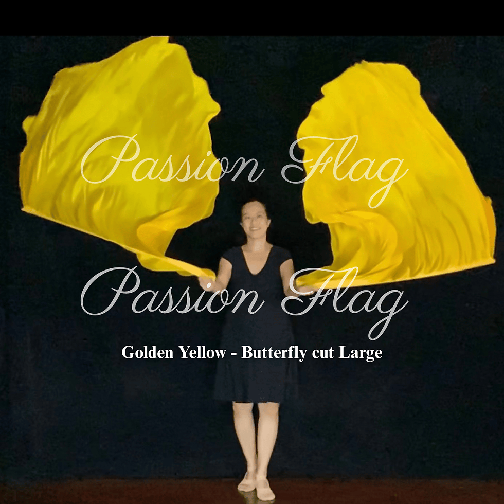Thumbnail: Passion Flag Golden Yellow Silk hand dyed praise and worship flags