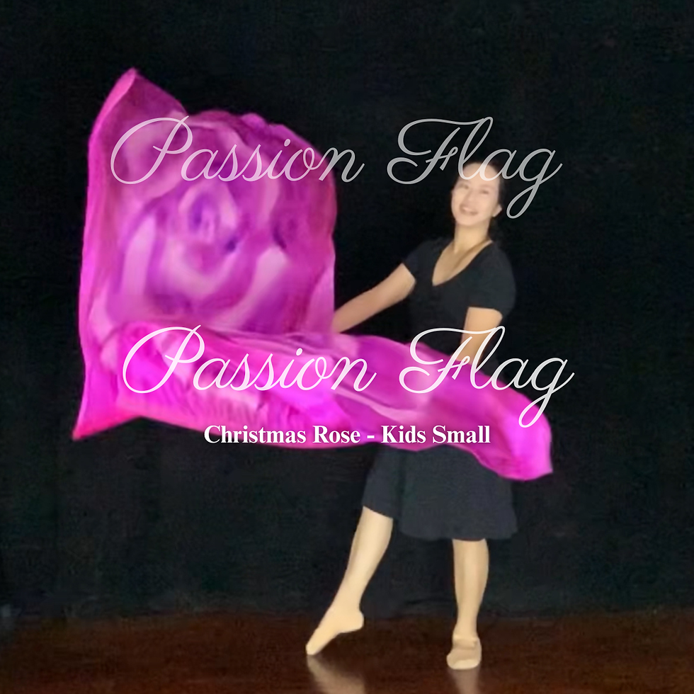 Thumbnail: Passion Flag Christmas Rose Kids Small size flags worship banners praise dance