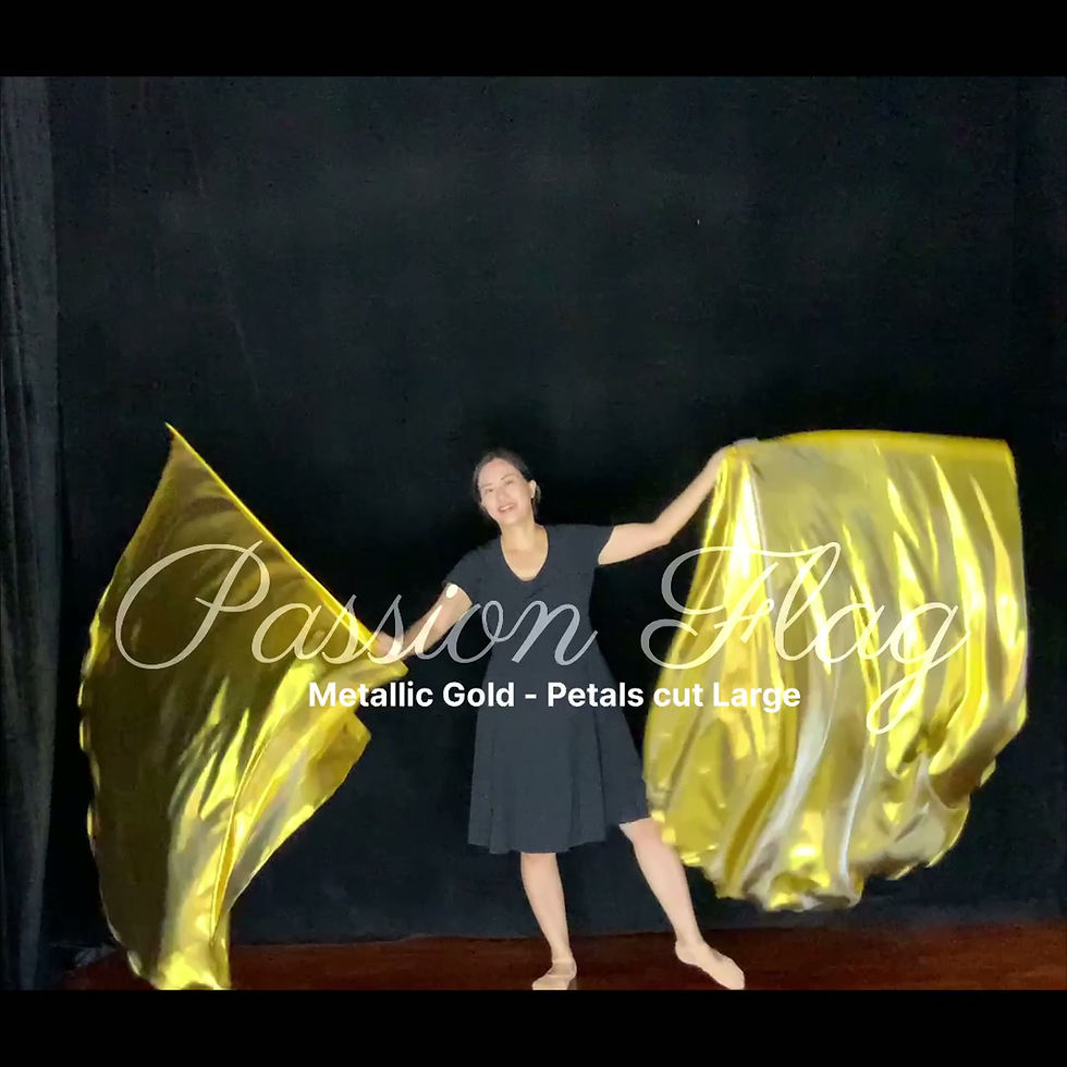 Thumbnail: Passion Flag Metallic Gold lame flags translucent flags worship banners and praise dance