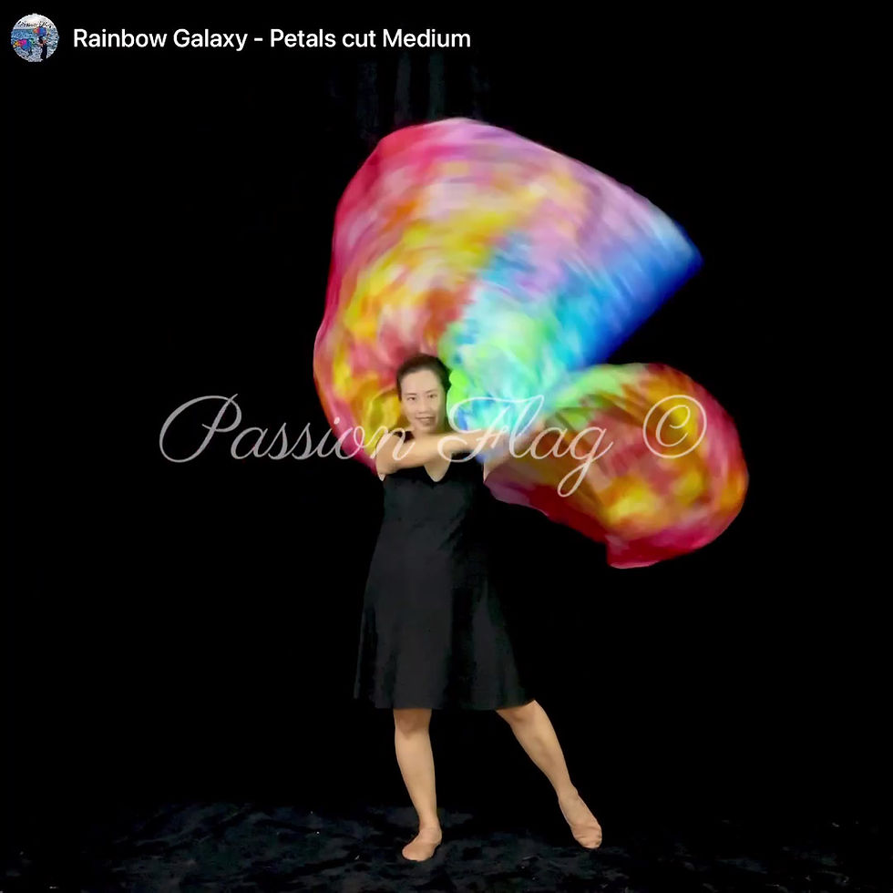 Thumbnail: Passion Flag - Rainbow Galaxy - Hand painted silk praise and worship flags and banners Praise Dance