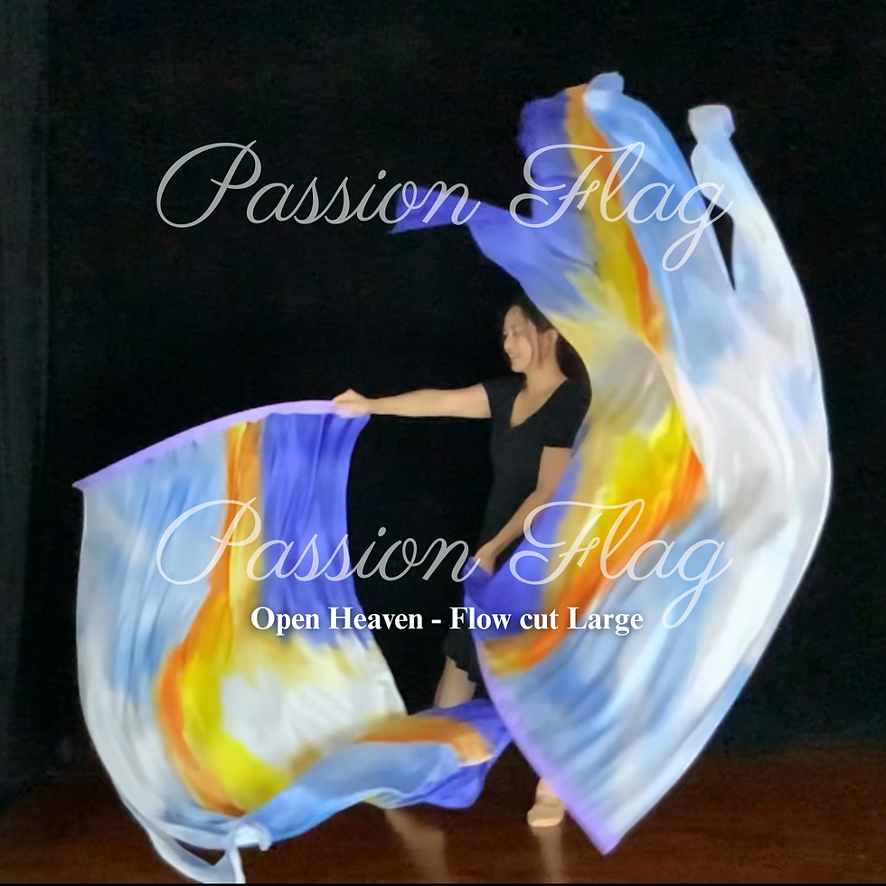 Thumbnail: Passion Flag Open Heaven Artisan Hand painted silk flag Anointed Prophetic Praise and Worship Flag Scarf Prayer shawl