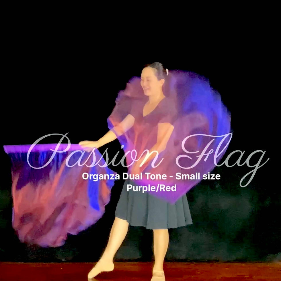 Thumbnail: Passion Flag Organza Purple/Red dual tone Petals cut kids size small flags praise and worship flags and banners