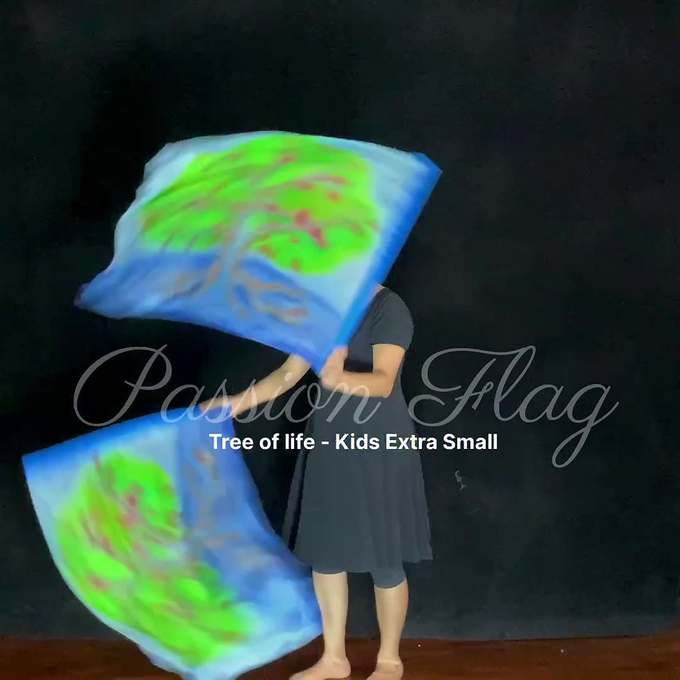 Thumbnail: Passion Flag - Tree of Life - Hand painted silk praise and worship flags and banners Praise Dance