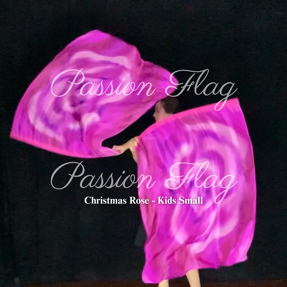 Thumbnail: Passion Flag Christmas Rose Kids Small size flags worship banners praise dance