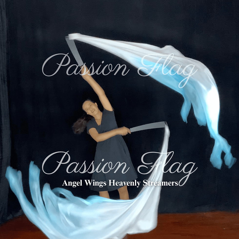 Thumbnail: Passion Flag - Angel Wings Heavenly - Single Layered Silk Hand dyed streamers worship dance praise dance flags and banners
