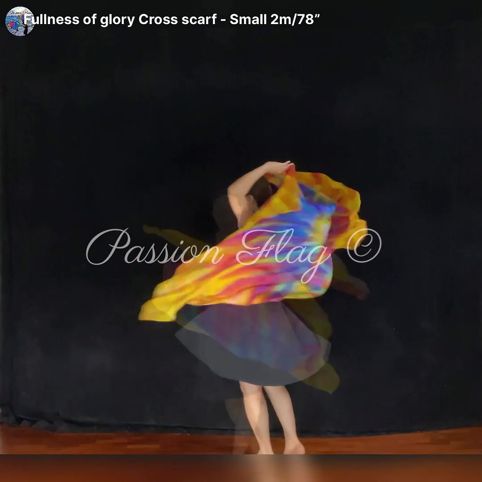 Thumbnail: Fullness of Glory - Cross - Artisan Hand-Painted Scarf