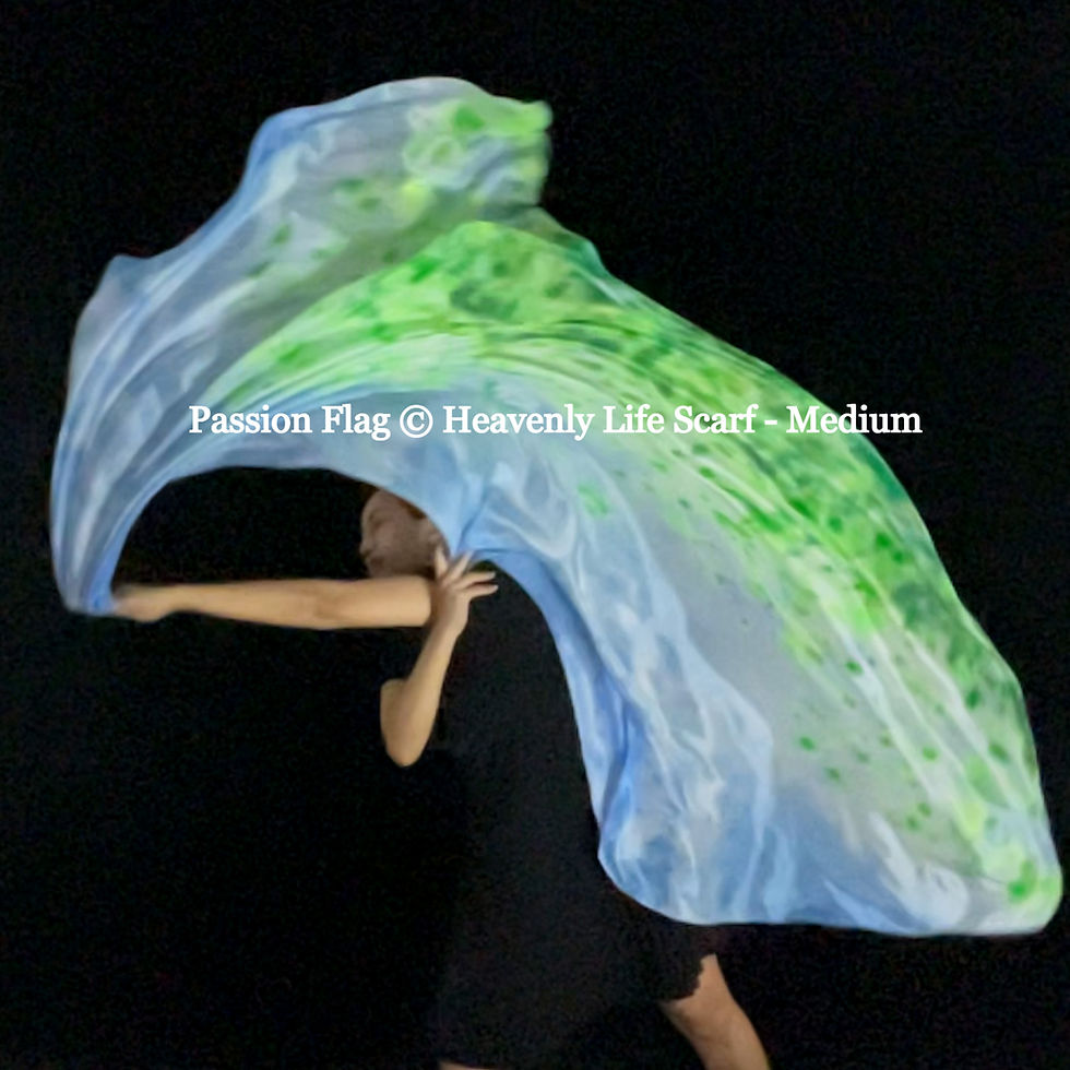 Thumbnail: Passion Flag Heavenly Life Scarf silk praise and worship flags and banners Praise Dance