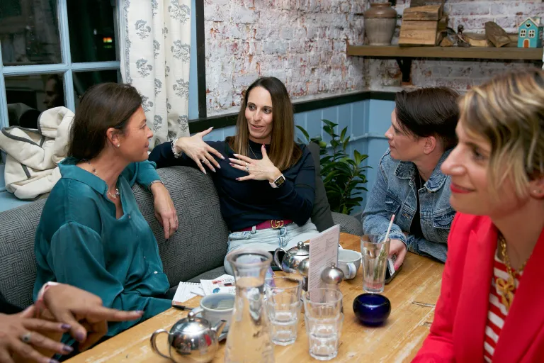 Women chatting at Hertfordshire networking event in St Albans.