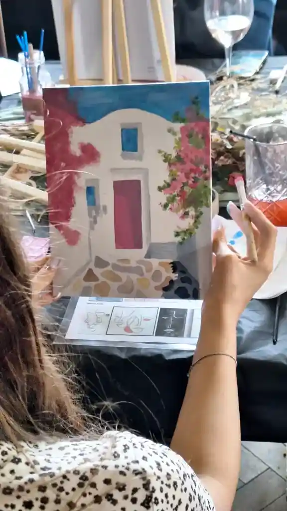 Creative networking event with painting activity at Level Up Ladies.