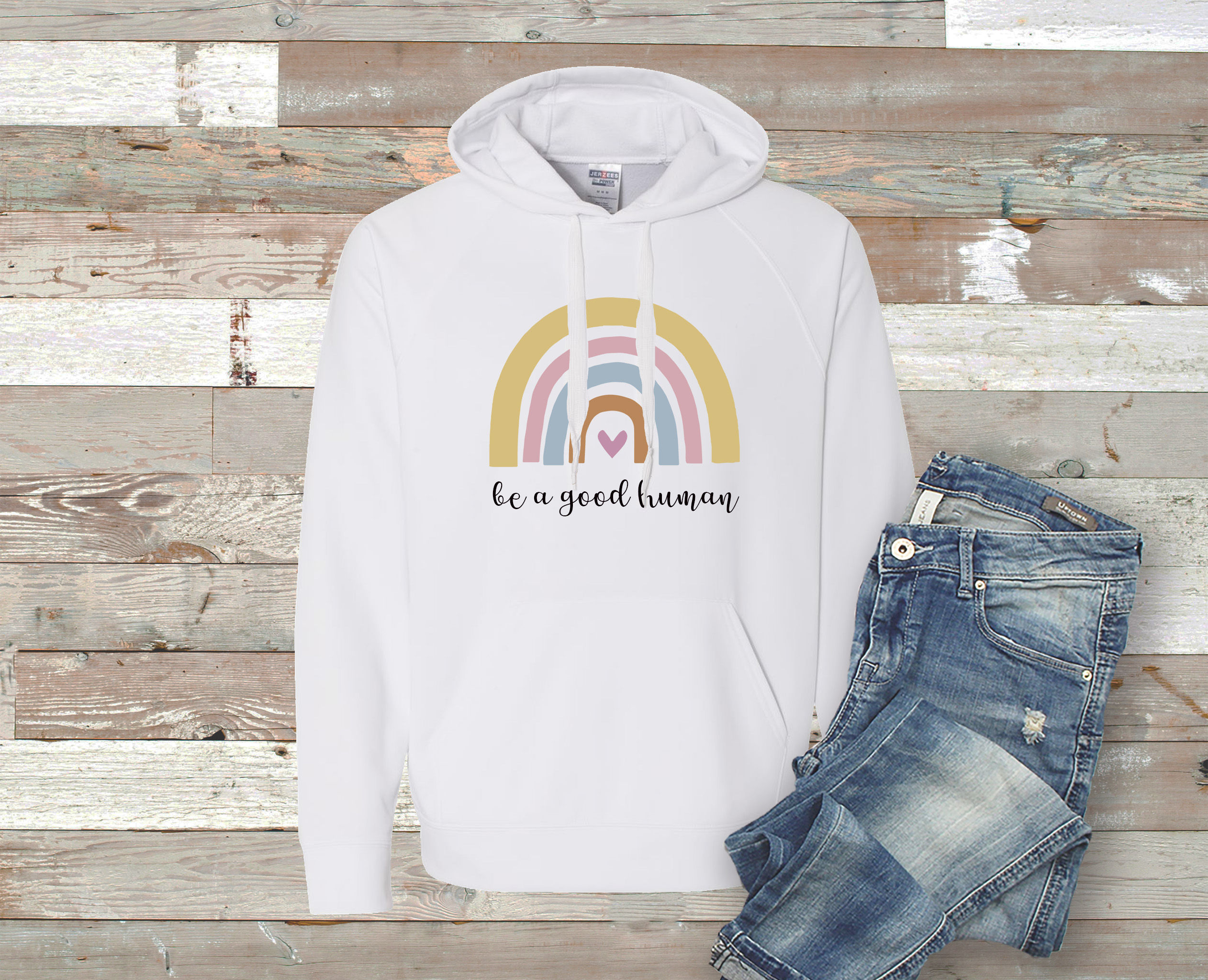 Be a Good Human Rainbow Sweatshirt - Be Kind - Positivity