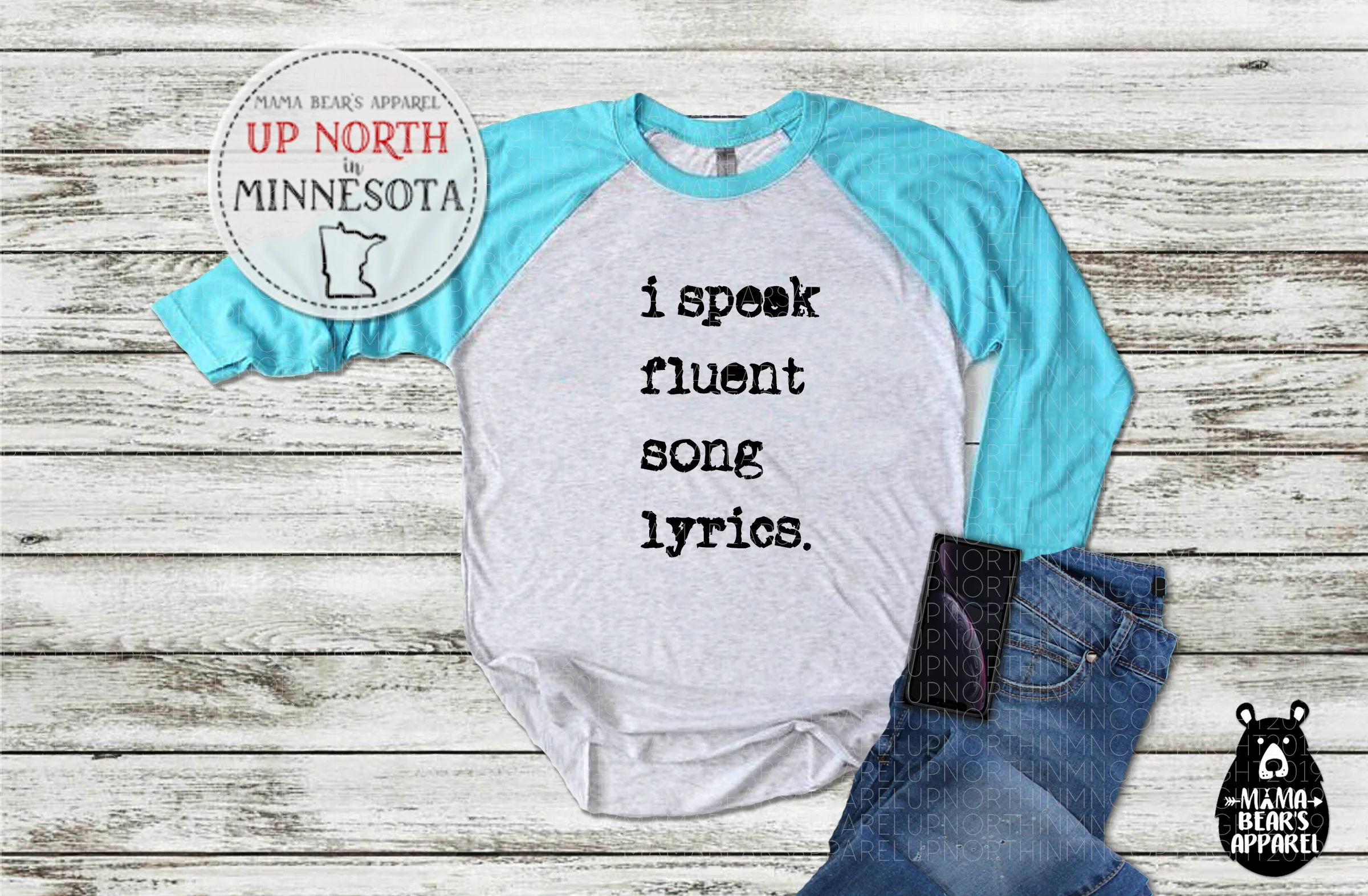 I Speak Fluent Song Lyrics 3 4 Sleeves Mama Bear S Apparel