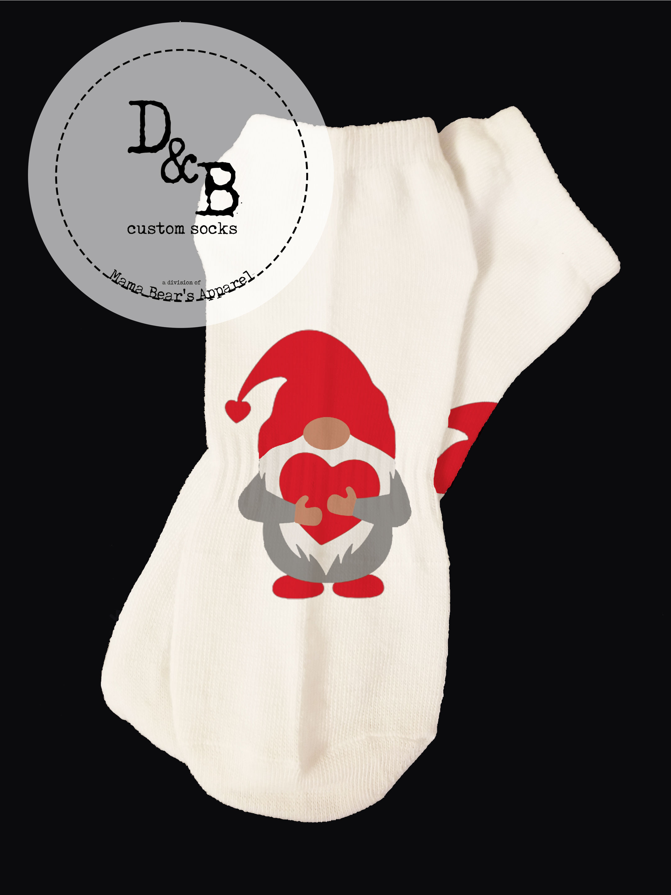 Gnomes & Hearts Valentine Socks