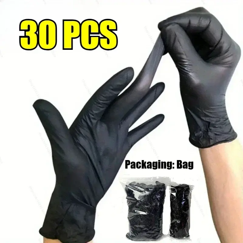 Thumbnail: Black Xl Latex Gloves Pvc Gloves Disposable Nitrile Gloves Housework Cleaning