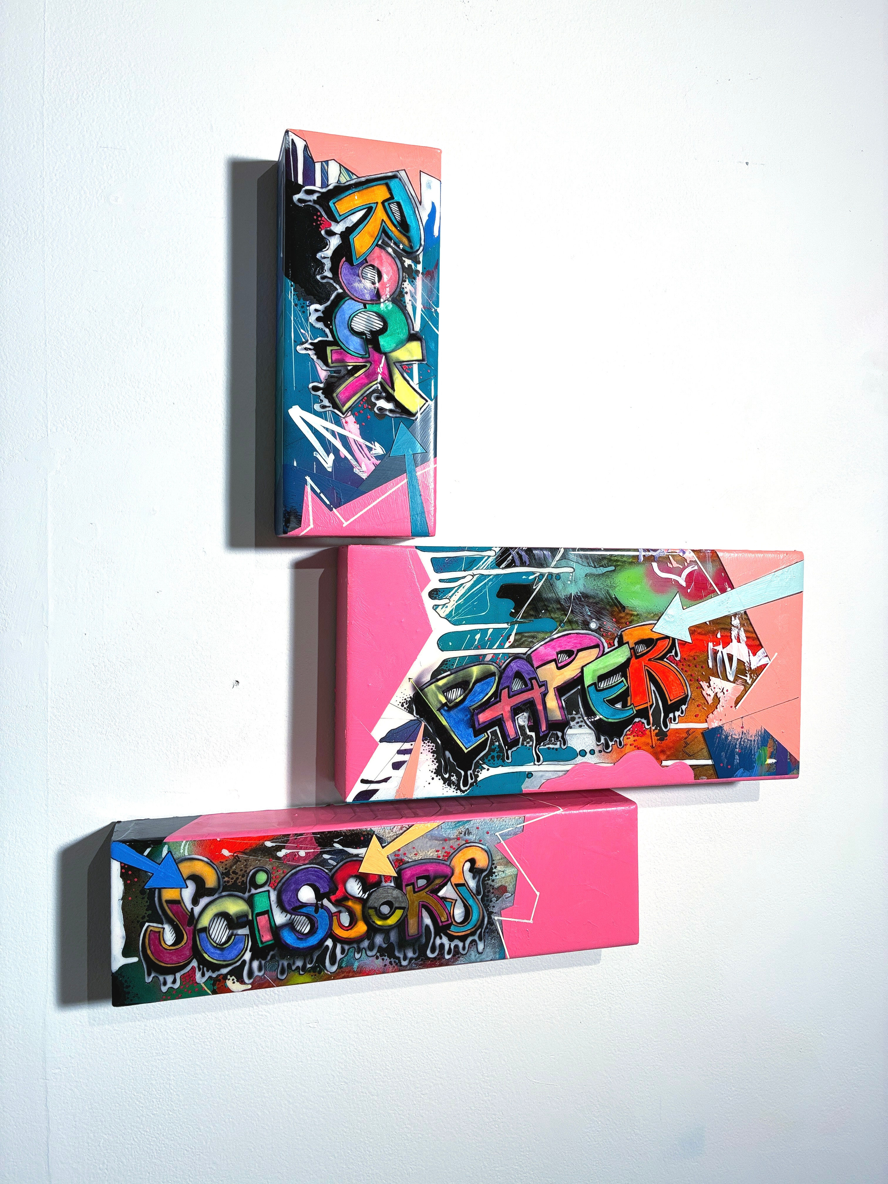 David E. Peterson - “Graffiti Puzzle #2, Paper, Rock, Scissors”