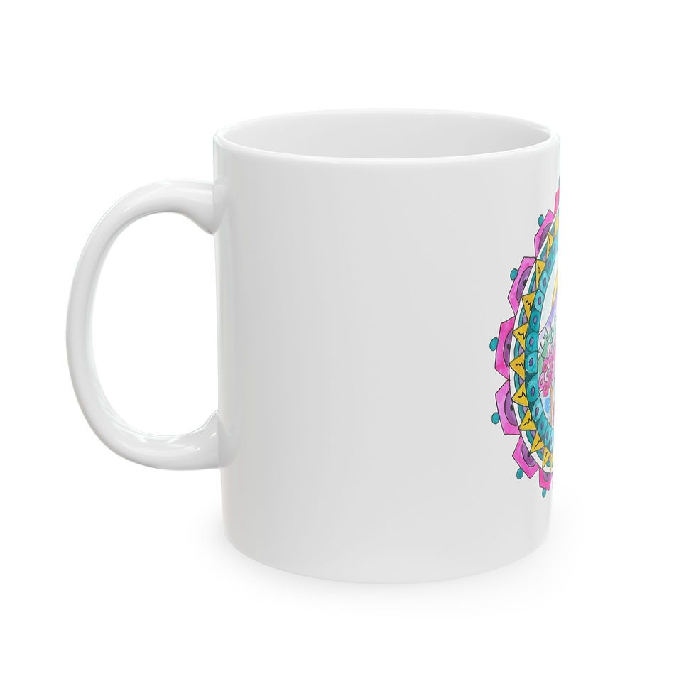 Thumbnail: Ceramic Mug, Mountain Scene in Pink