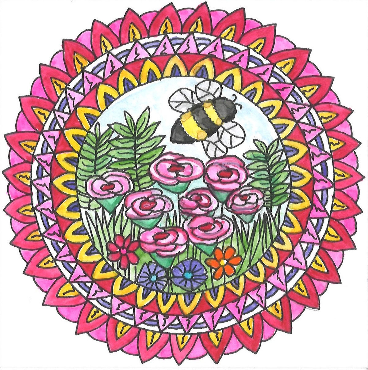Bee in the Roses