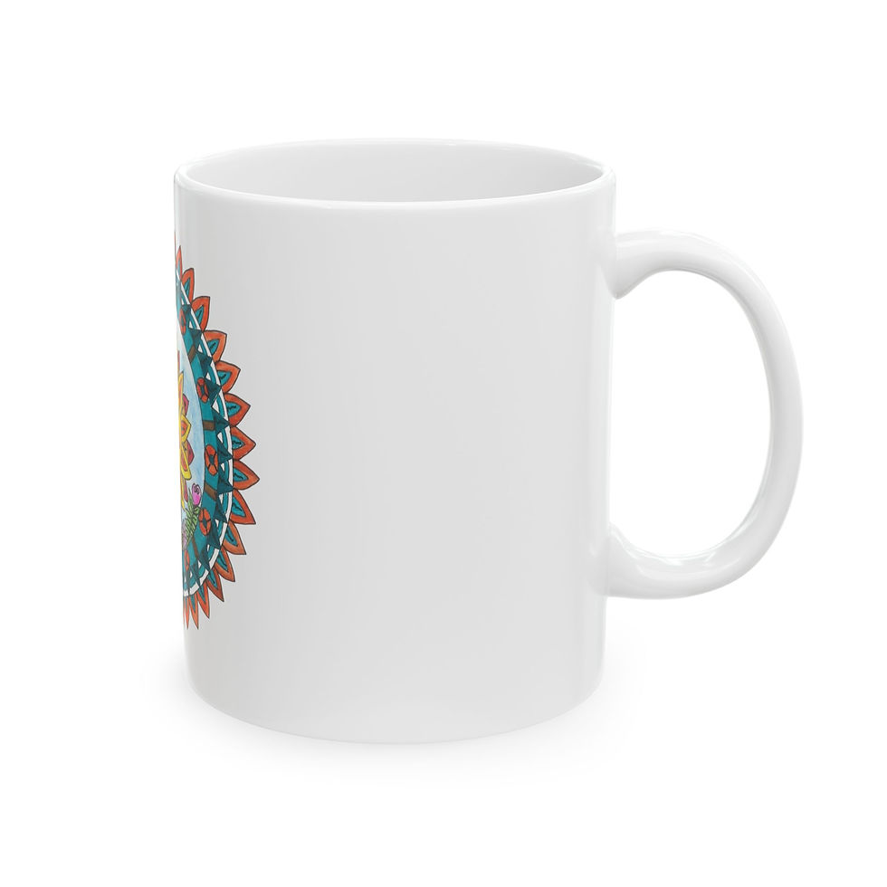 Thumbnail: Sunshine Ceramic Coffee Mug - Colorful Floral Design, Brighten Your Day!