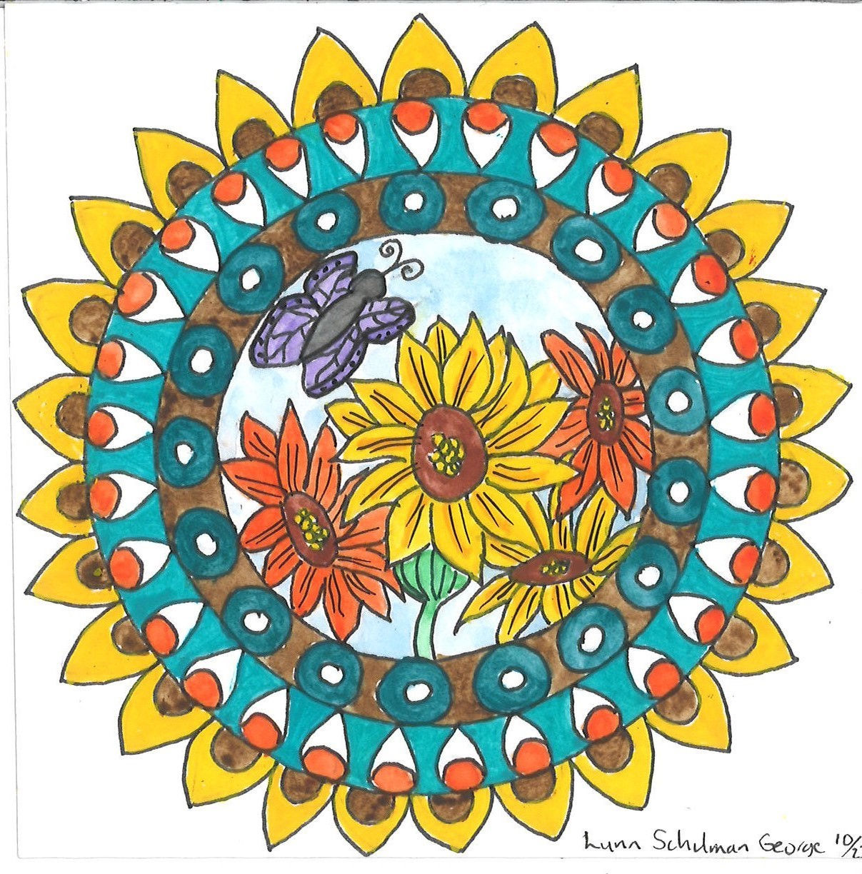 Sunflower and Butterfly