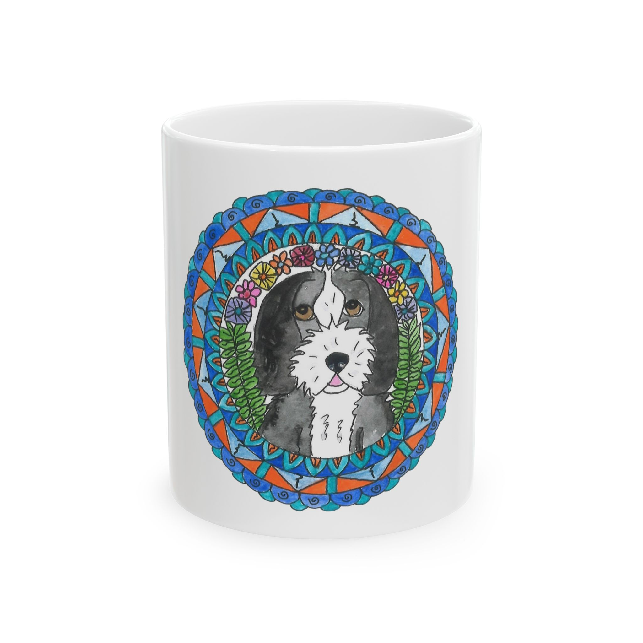 Colorful Dog Mandala Ceramic Mug - Perfect Gift for Pet Lovers