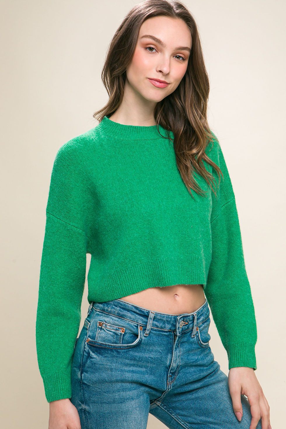 Thumbnail: Wool Blend Cropped Sweater Top
