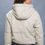 Thumbnail: Pu Faux Leather Zipper Hooded Puffer Jacket