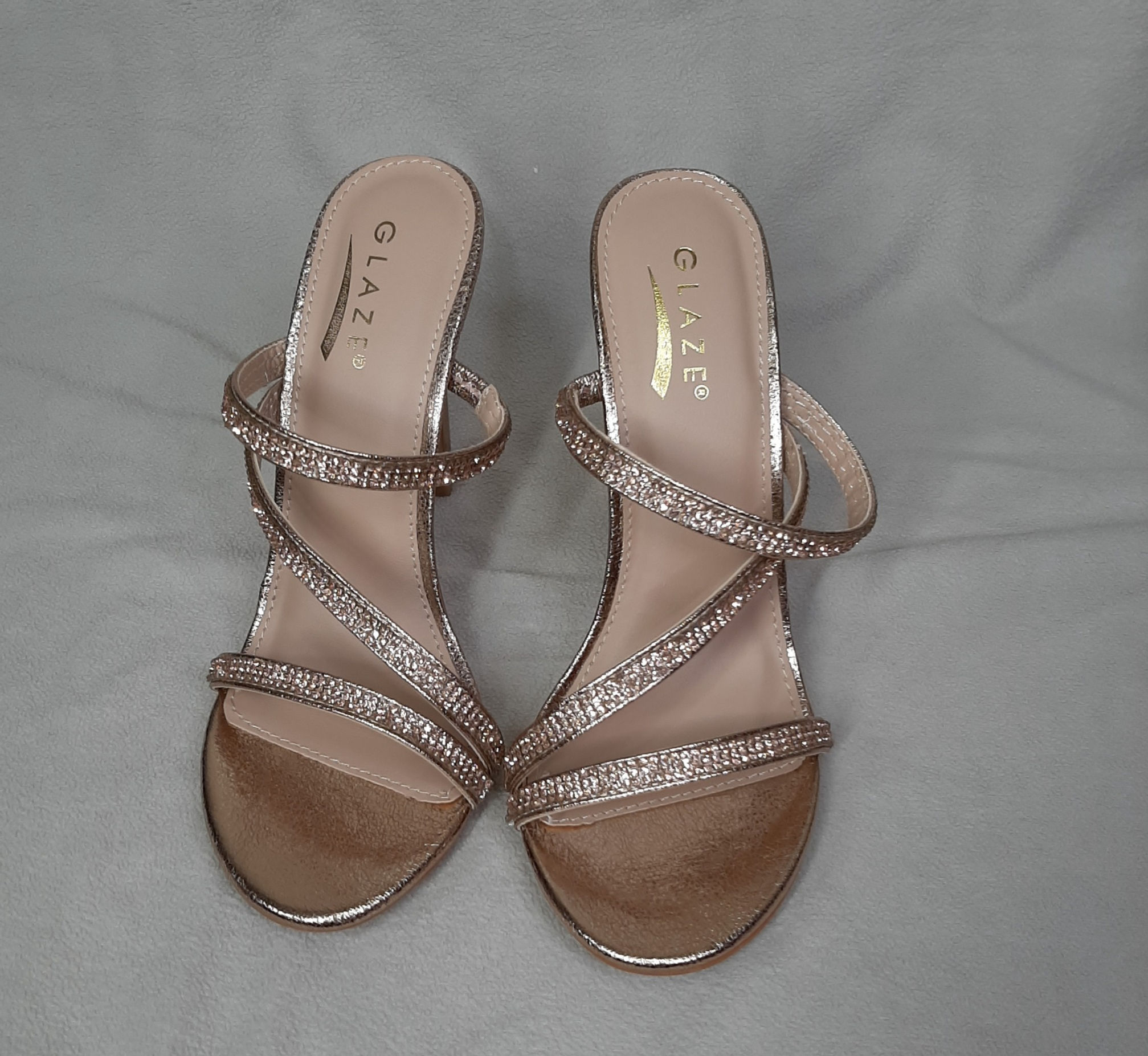 Diamond High Heel Shoes Rose Gold