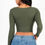 Thumbnail: Ribbed Wrap Front Long Sleeve Top
