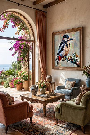 art5-007 Bird Fine Art Print inside Luxury Modern Interior