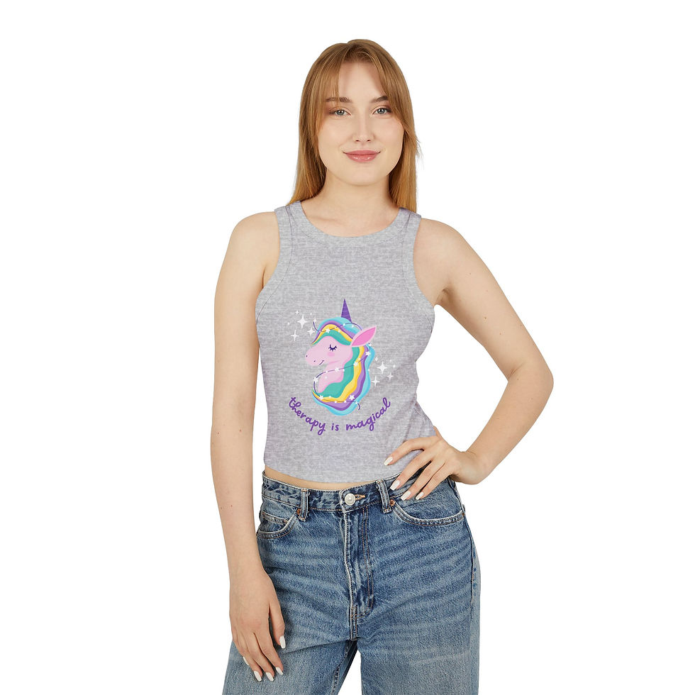 Thumbnail: Therapy Is Magical Cropped Racer Tank