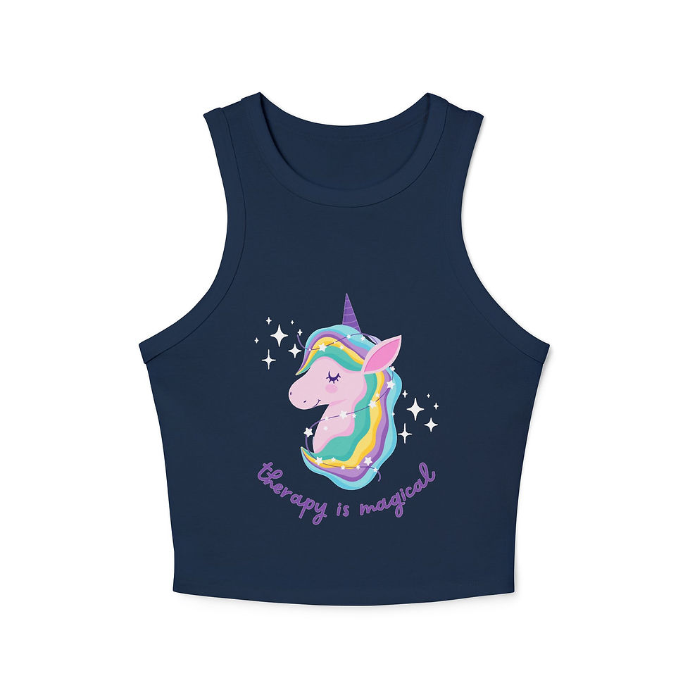 Thumbnail: Therapy Is Magical Cropped Racer Tank